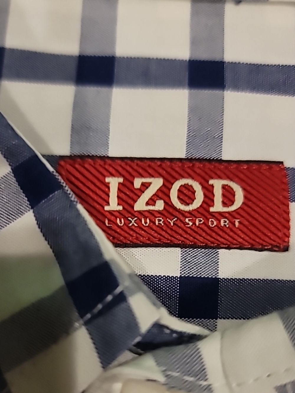 Izod Navy White Long Sleeve Camp Shirt XXL - Picture 5 of 12